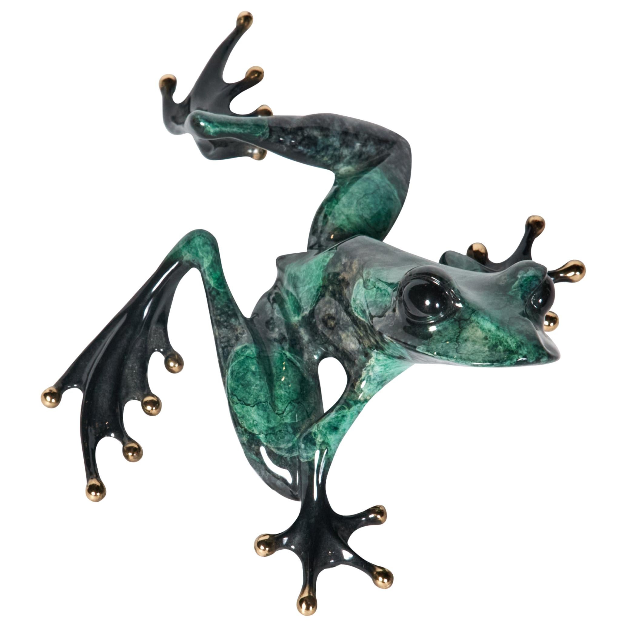 Enamel Hand Painted Bronze Frog by Tim Cotterill, #230 of 1000