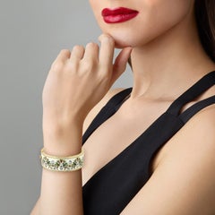 Enamel Hand Painted Tanzanite Diamond Bangle Bracelet