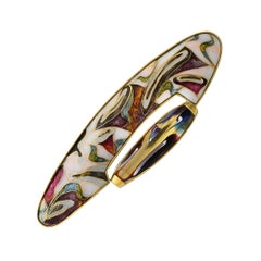 Enamel in 24, 22 & 18 Karat Gold & Sterling Silver, Dichroic Glass Brooch/Pendant