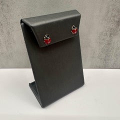 Enamel Lady Bug Earrings in 14kt Yellow Gold - Red & Black, 0.4g, Push Backs