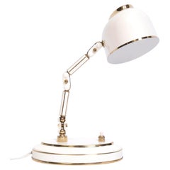 Italian Mid-Century Stilnovo Table Lamp, Cream Enamel & Brass, C.1950