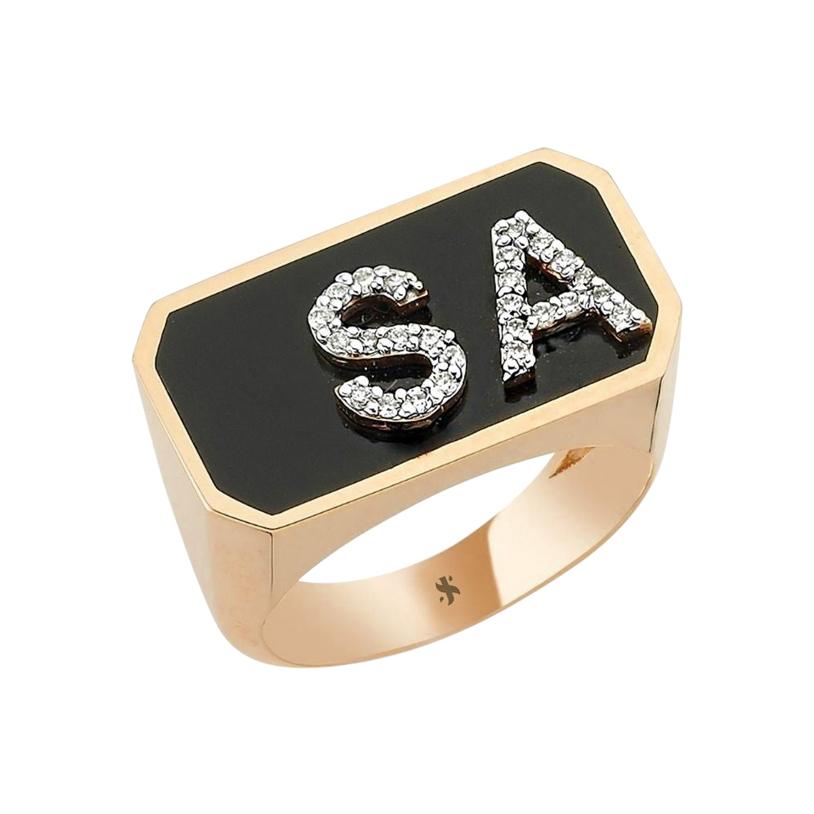 Sabrina Designs 14k Yellow Gold Horizontal Diamond Initial Ring – Sabrina  Design