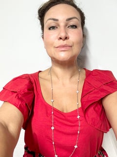 Enamel long chain necklace 925 silver chain