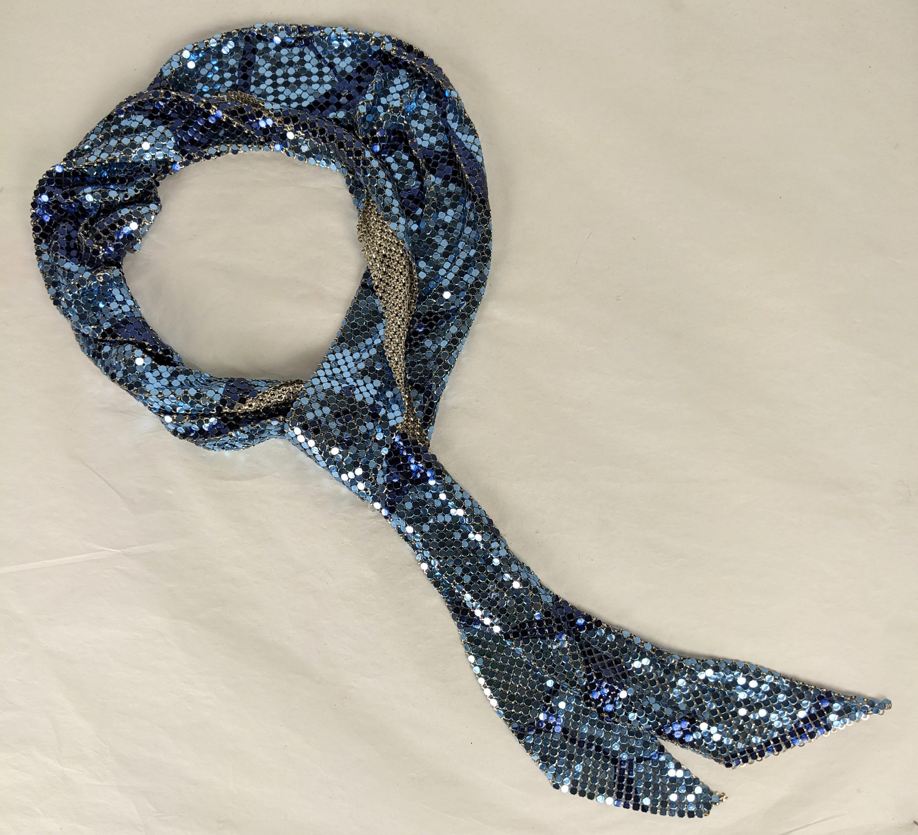 Enamel Metal Mesh Neck Scarf, Whiting Davis In Excellent Condition For Sale In New York, NY