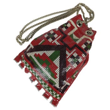 Enamel Metal Mesh Shoulder Bag
