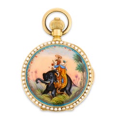 Enamel Minute Repeater Chronograph Pocket Watch