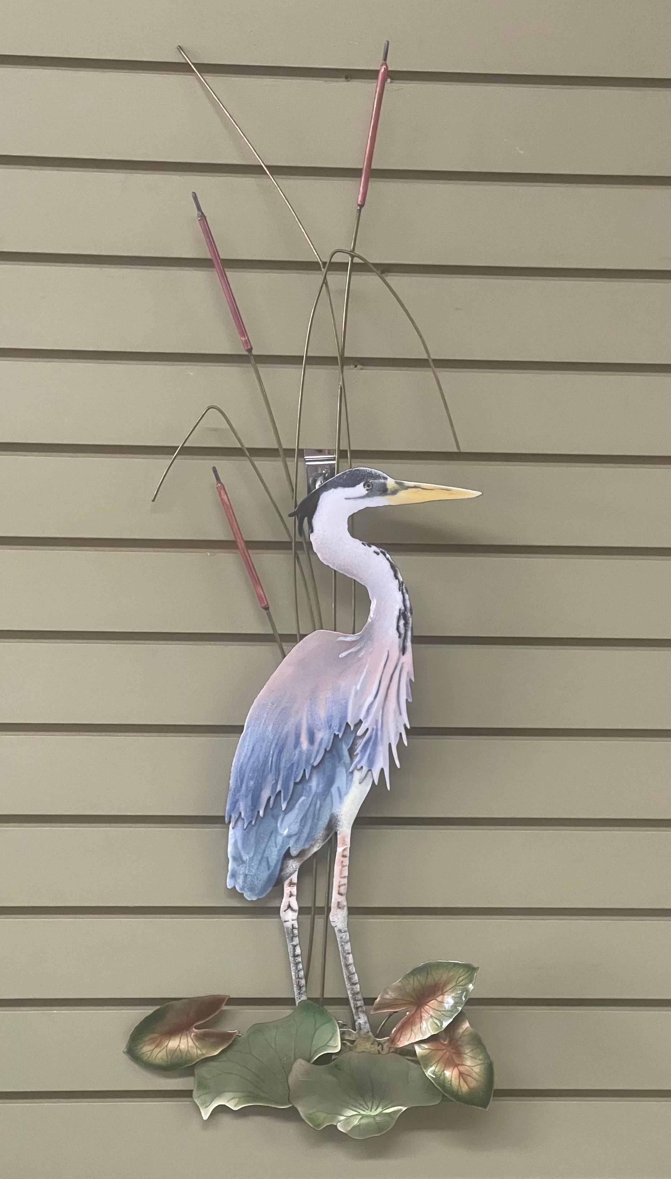 Enamel / Mixed Metals Crane Wall Sculpture by Bovano For Sale 4