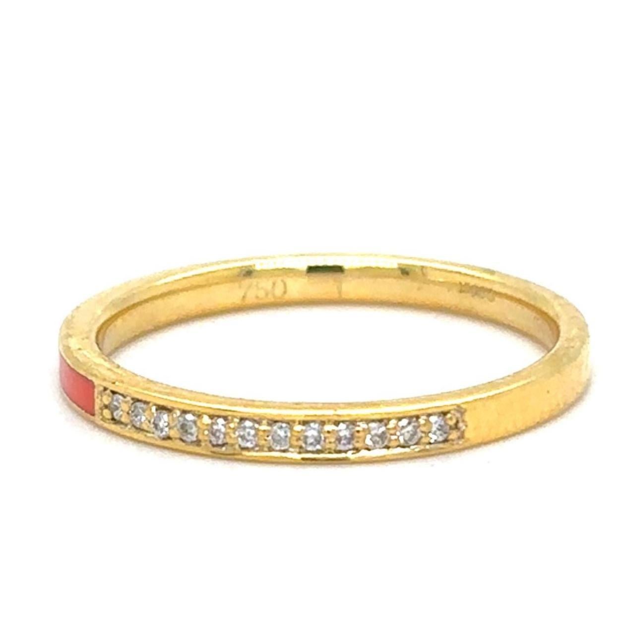 Emaille Naturdiamant Eternity Band Ring in 14K massivem Gold (zertifiziert) im Zustand „Neu“ im Angebot in New Delhi, DL