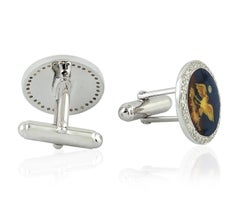 Diamond Enamel Nightingale Cuff links