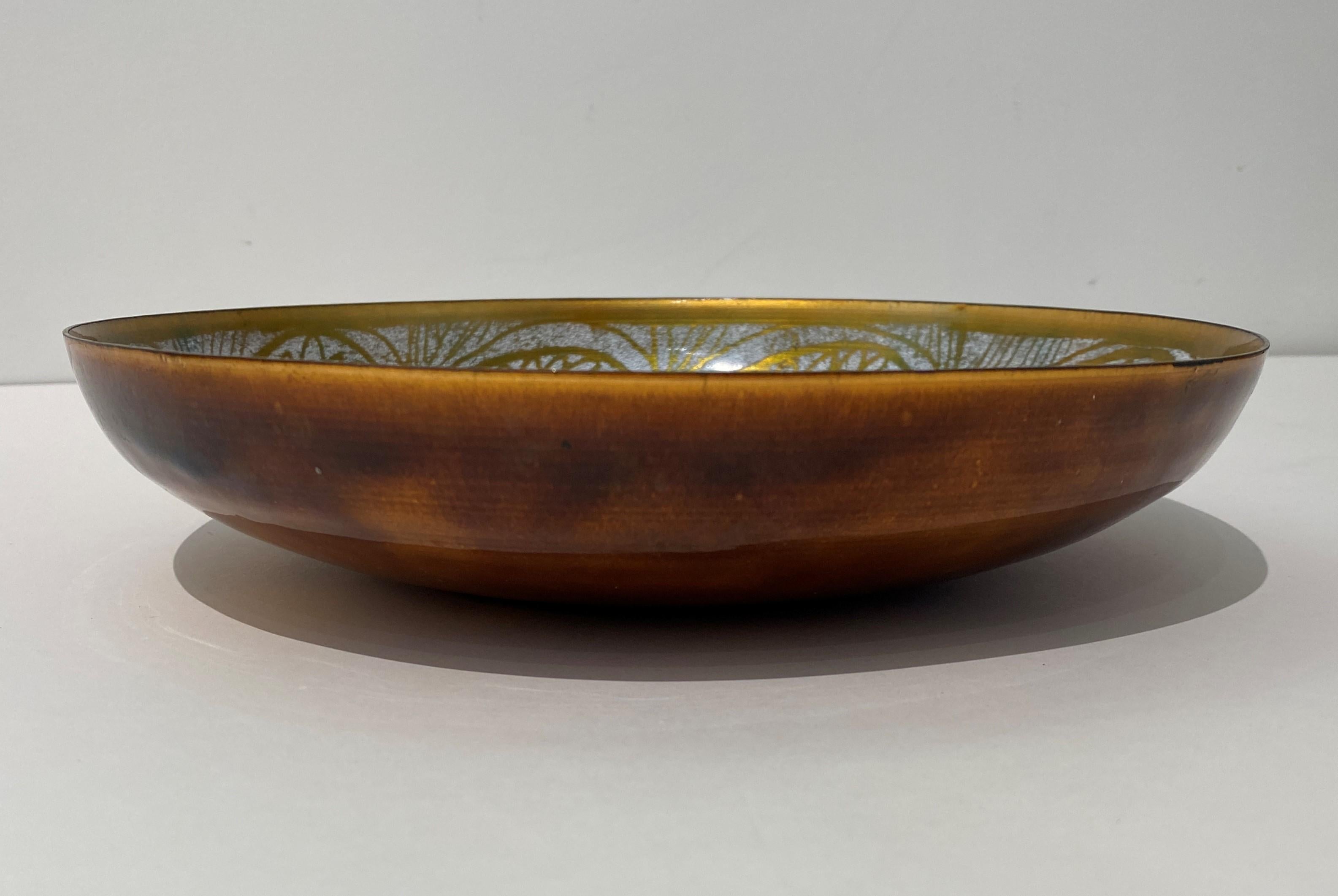 Mid-Century Modern Enamel on Copper Bowl