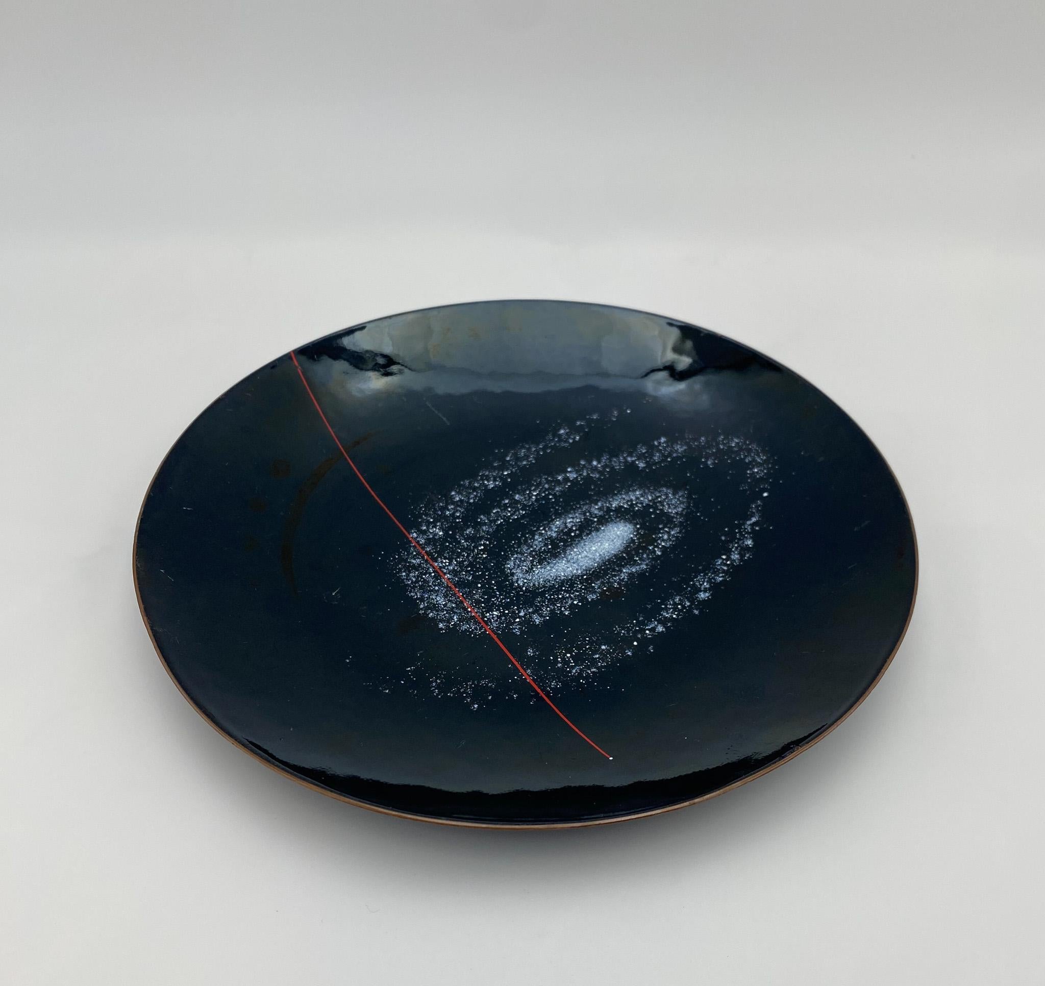 „Galaxy“-Teller aus Emaille auf Kupfer von Alexander für General Dynamics, USA, 1960er Jahre  (Moderne der Mitte des Jahrhunderts) im Angebot