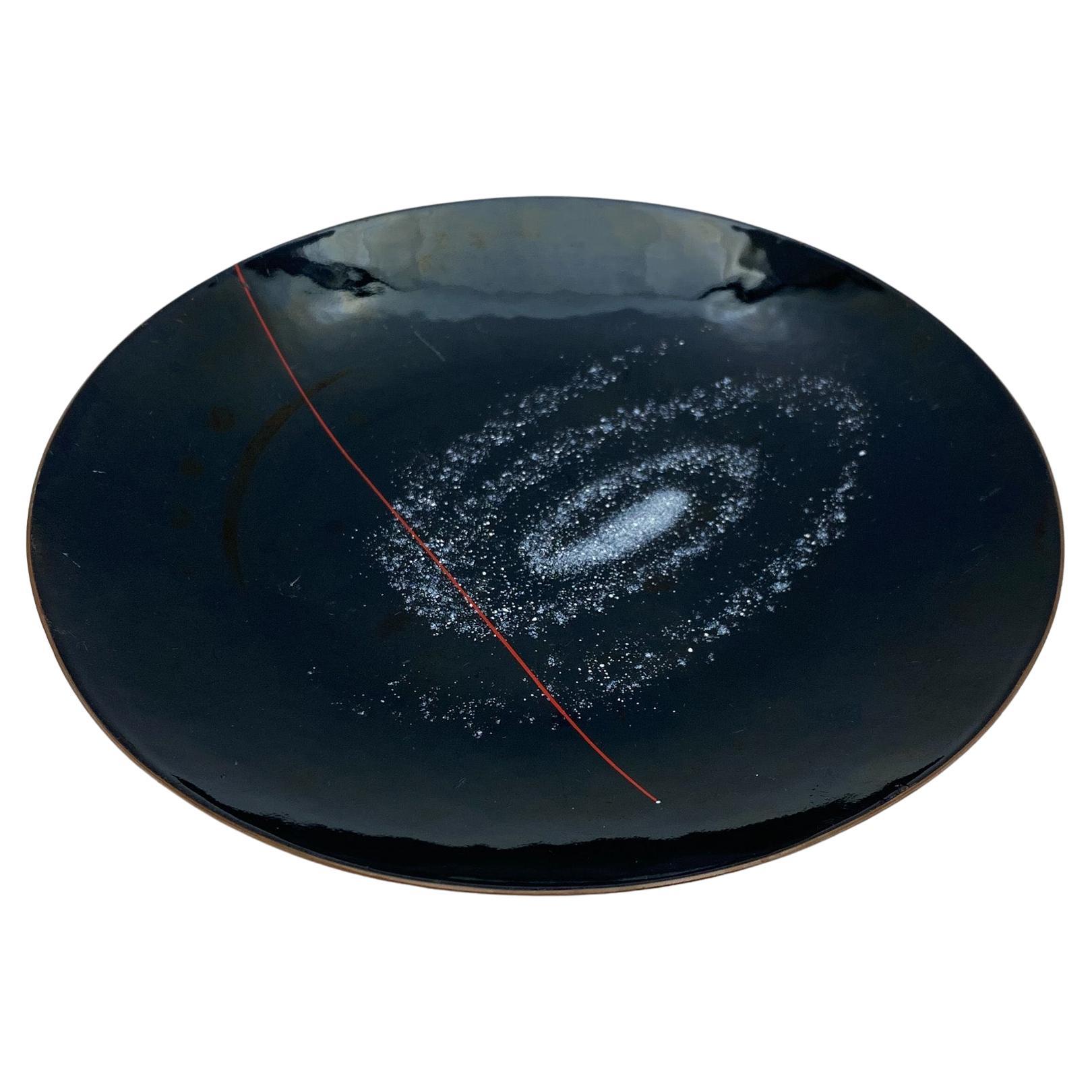 Enamel on Copper "Galaxy" Plate by Alexander for General Dynamics, USA, 1960's  For Sale