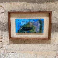 Enamel-on-Copper Panel by Artist Giedre Zumbakis Underwater Abstract Composition