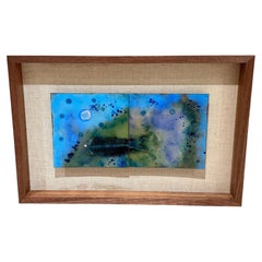 Enamel-on-Copper Panel by Artist Giedre Zumbakis Underwater Abstract Composition