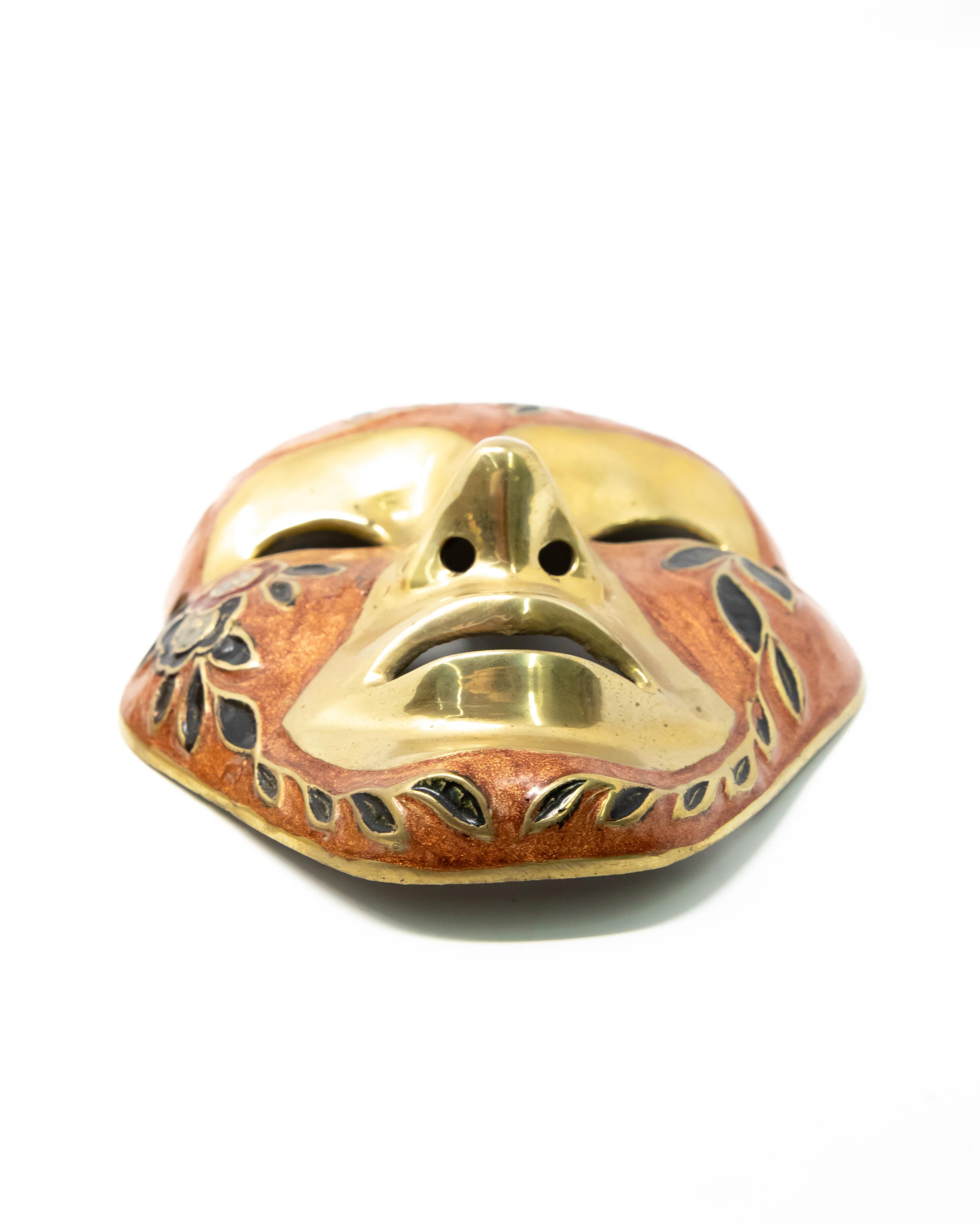 Enamel over Brass Masquerade Masks with Ribbon For Sale 3