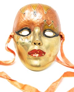 Enamel over Brass Masquerade Masks with Ribbon