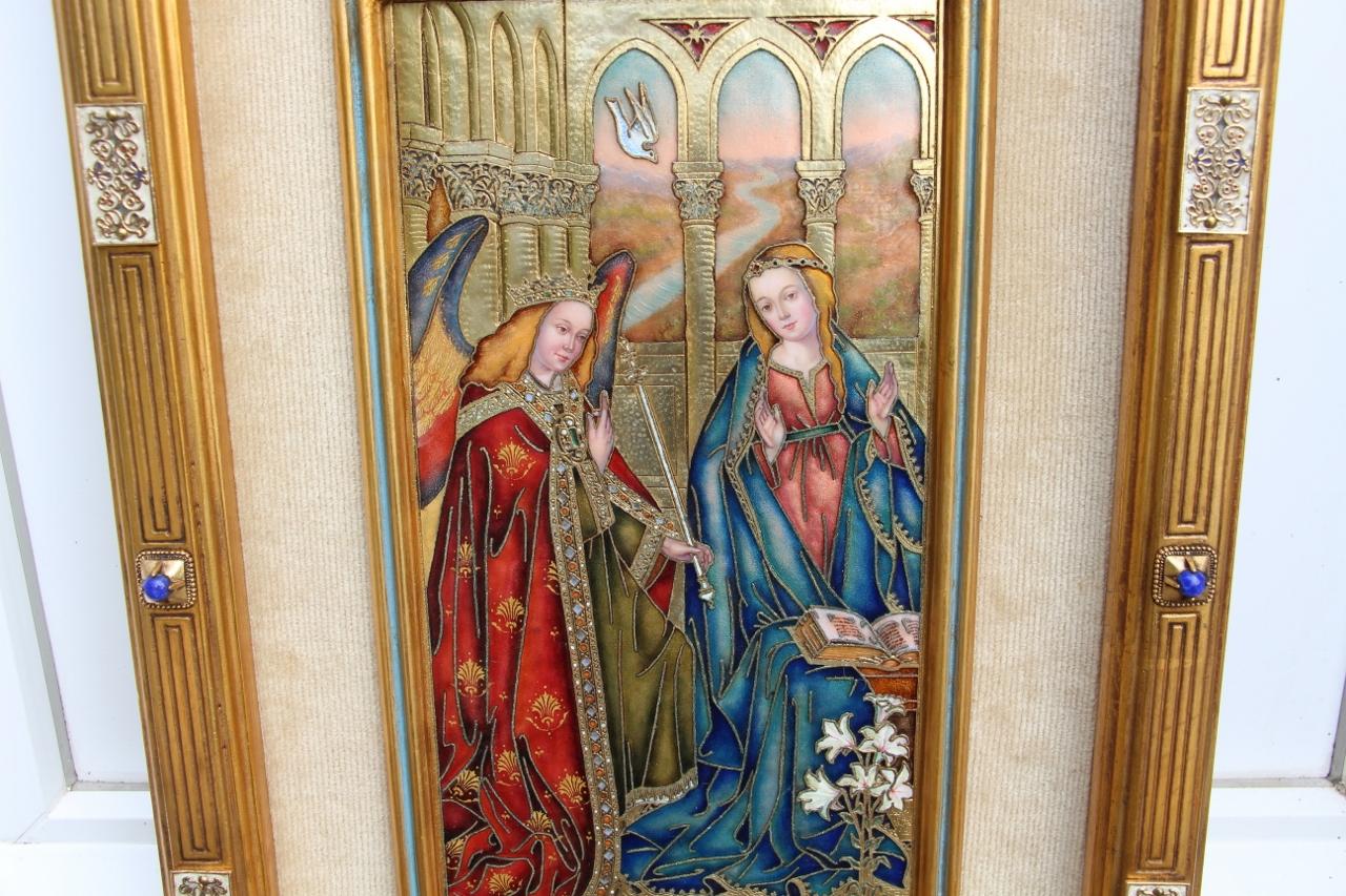 Enamel Painting On Copper By Modest Morató Ojer (1909-1993) (Renaissance) im Angebot