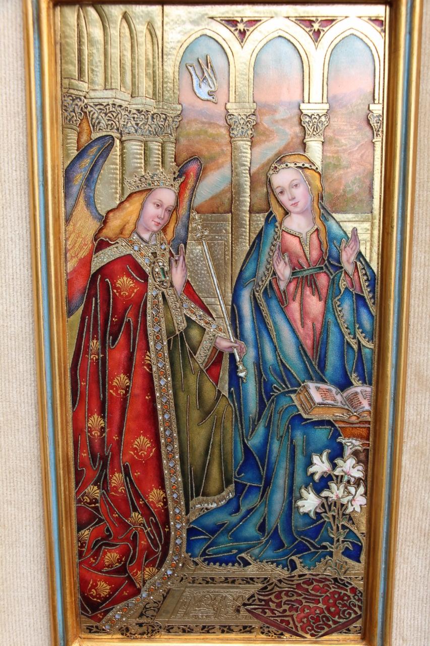 Enamel Painting On Copper By Modest Morató Ojer (1909-1993) im Zustand „Gut“ im Angebot in Charmes, FR