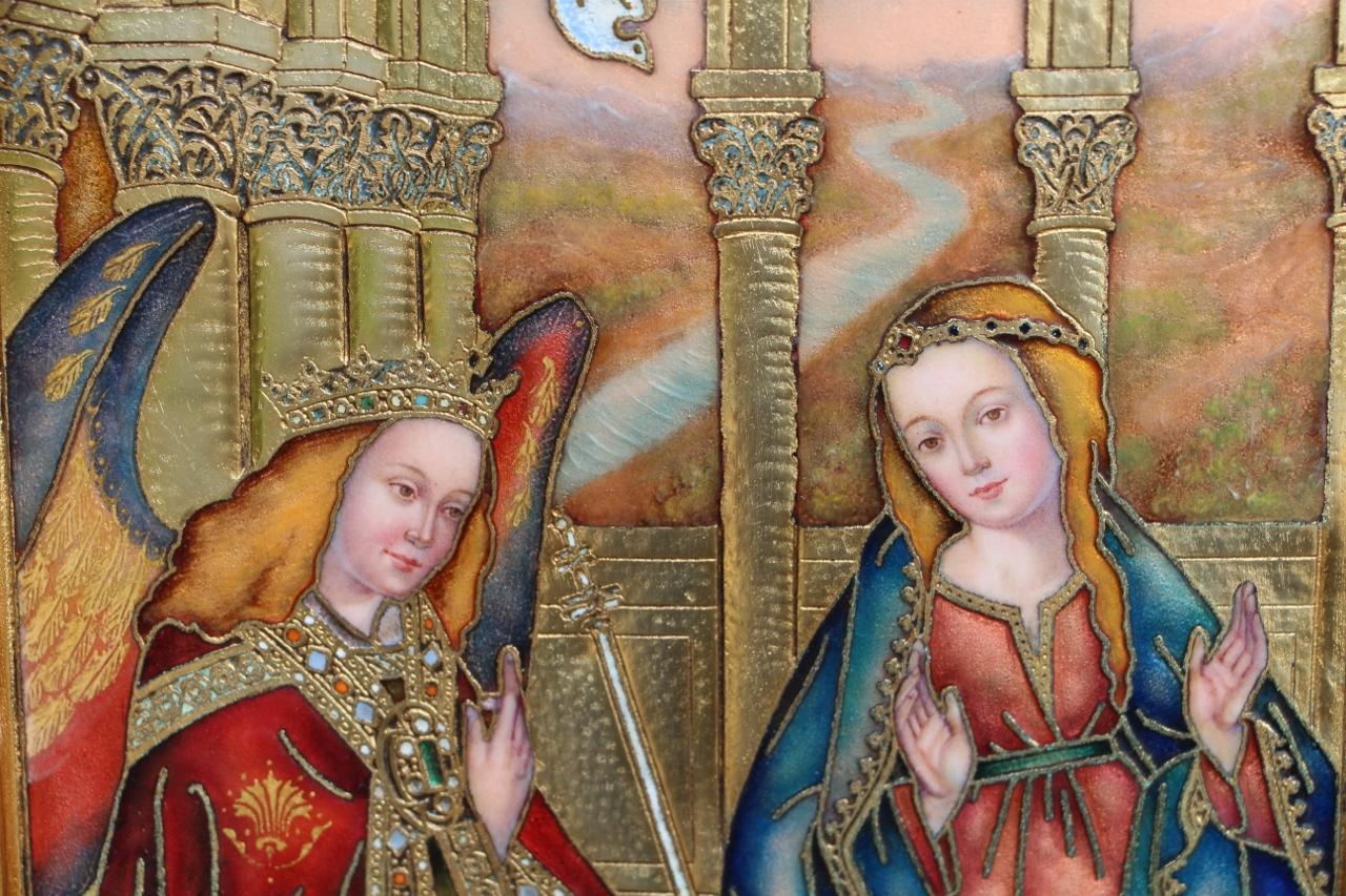 Enamel Painting On Copper By Modest Morató Ojer (1909-1993) (20. Jahrhundert) im Angebot