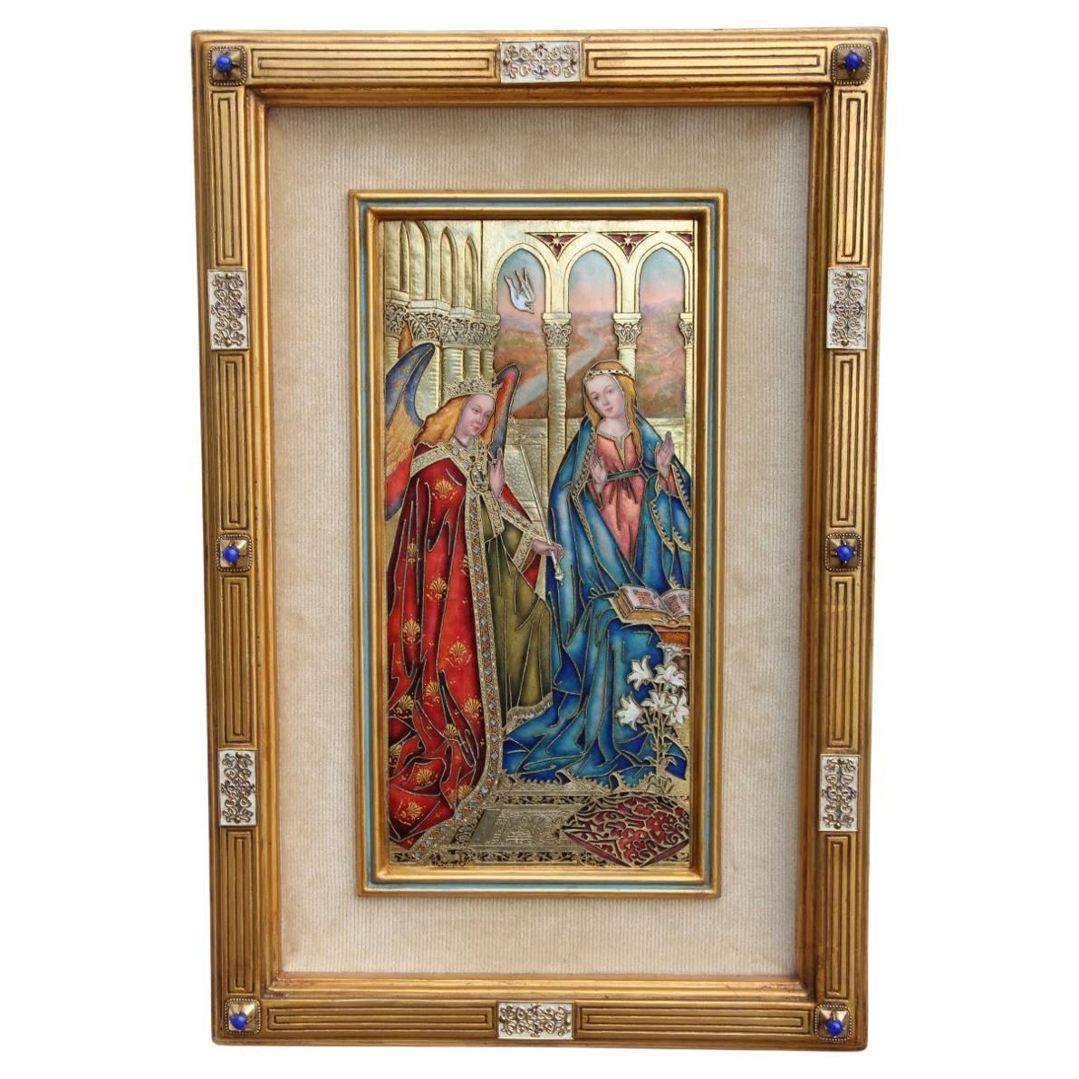 Enamel Painting On Copper By Modest Morató Ojer (1909-1993) im Angebot