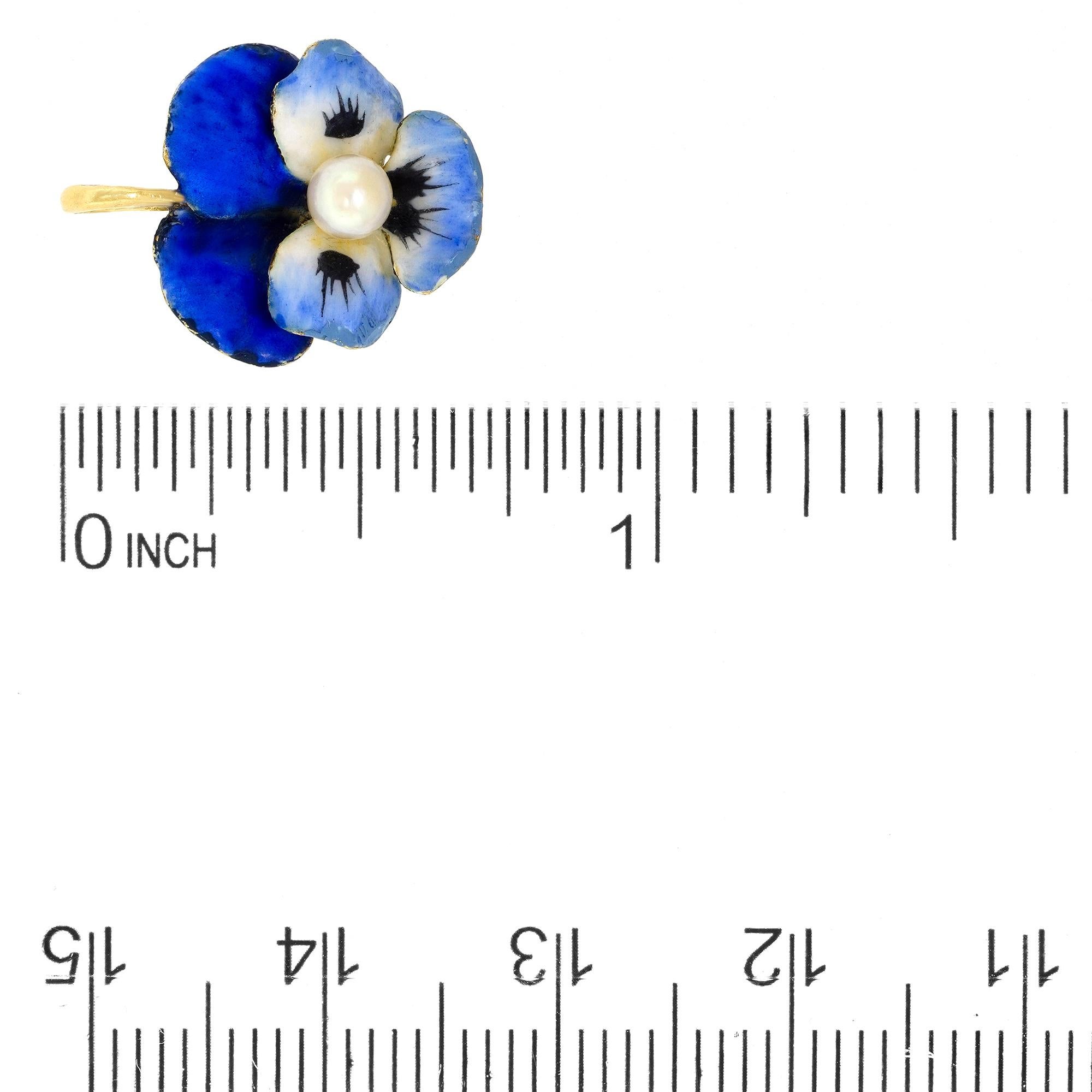 Enamel Pansy Pendant View 4