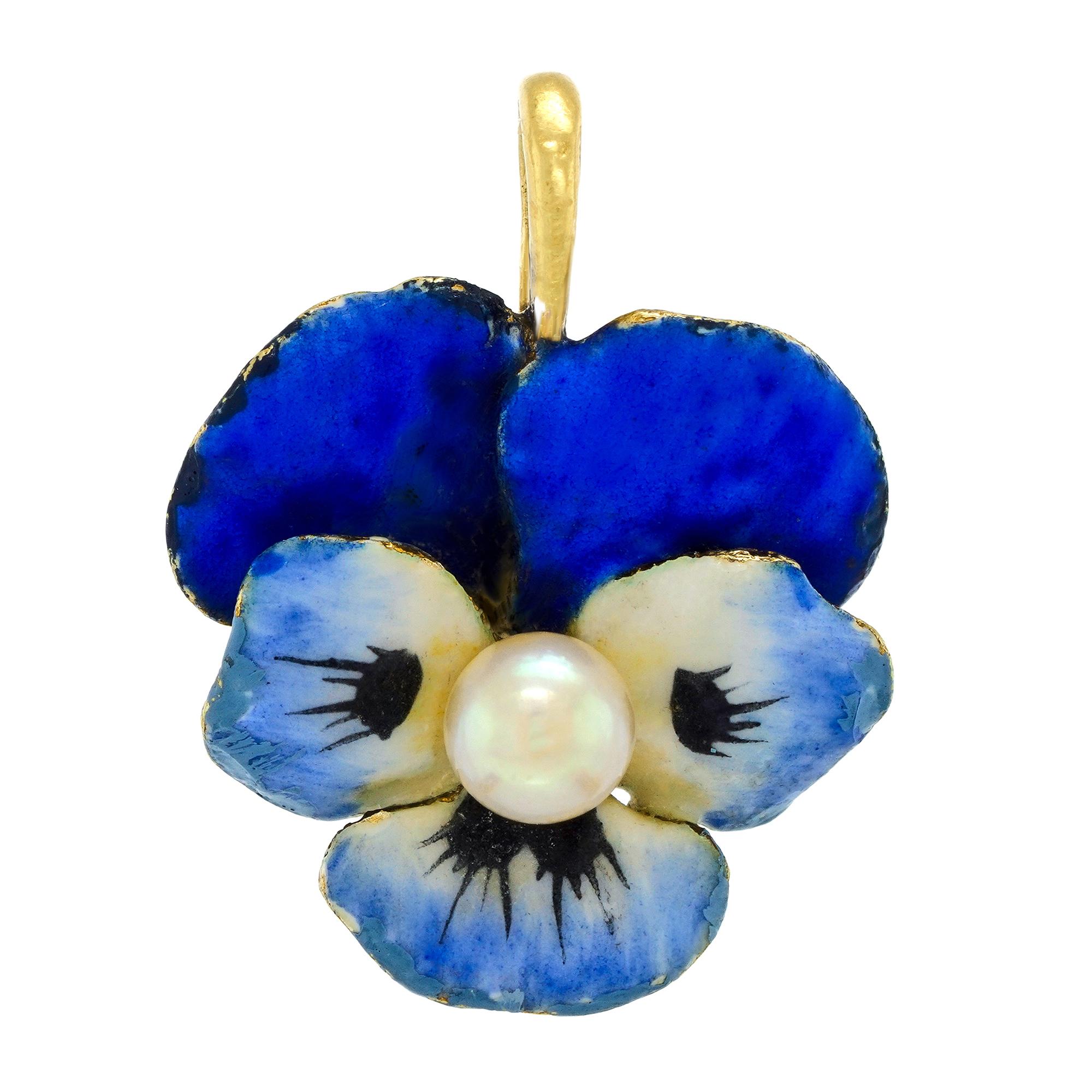Enamel Pansy Pendant View 6