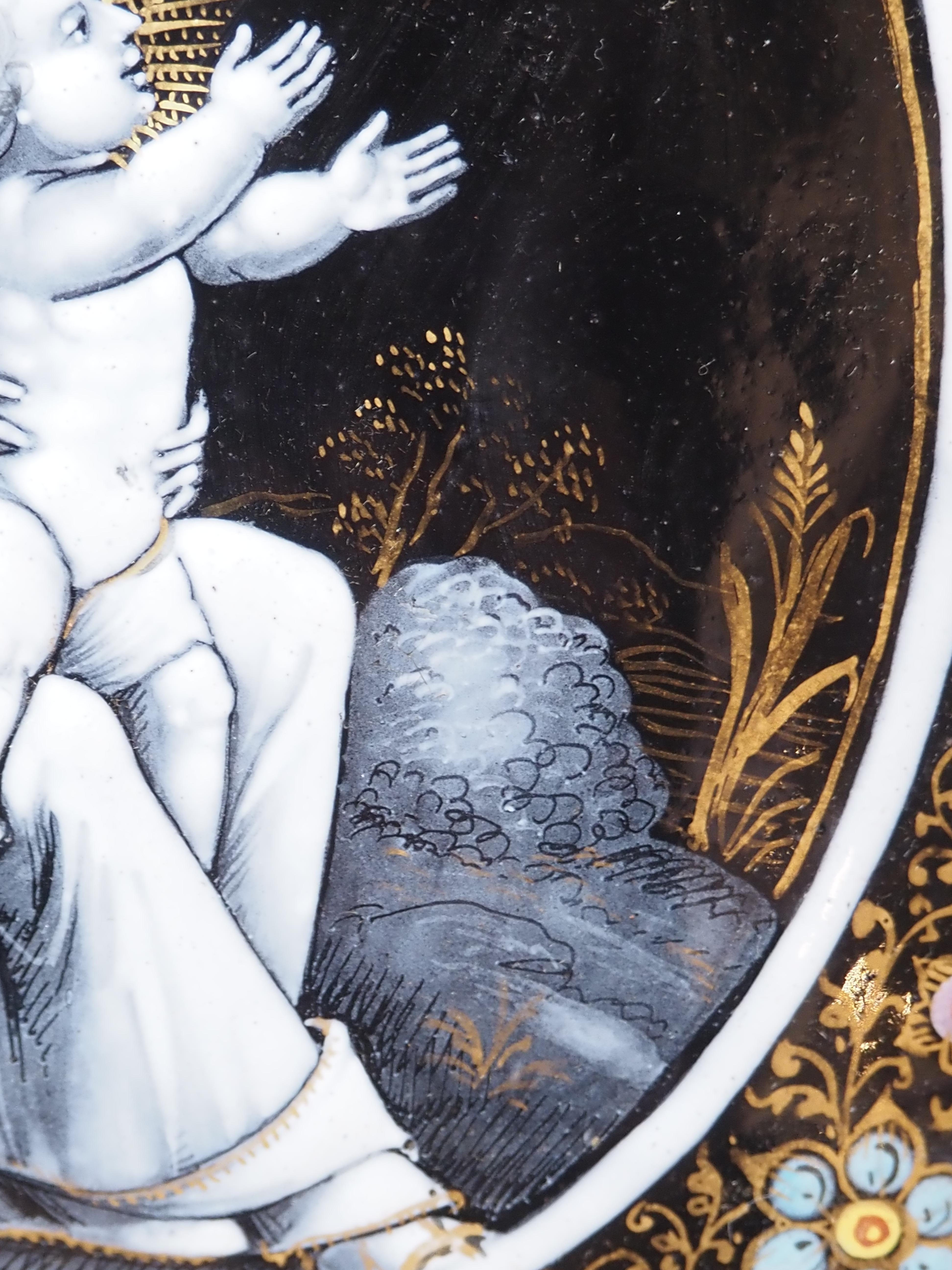 Plaque d'émail Madonna with Child Materdei, Jean Laudin, France, C.C. en vente 6