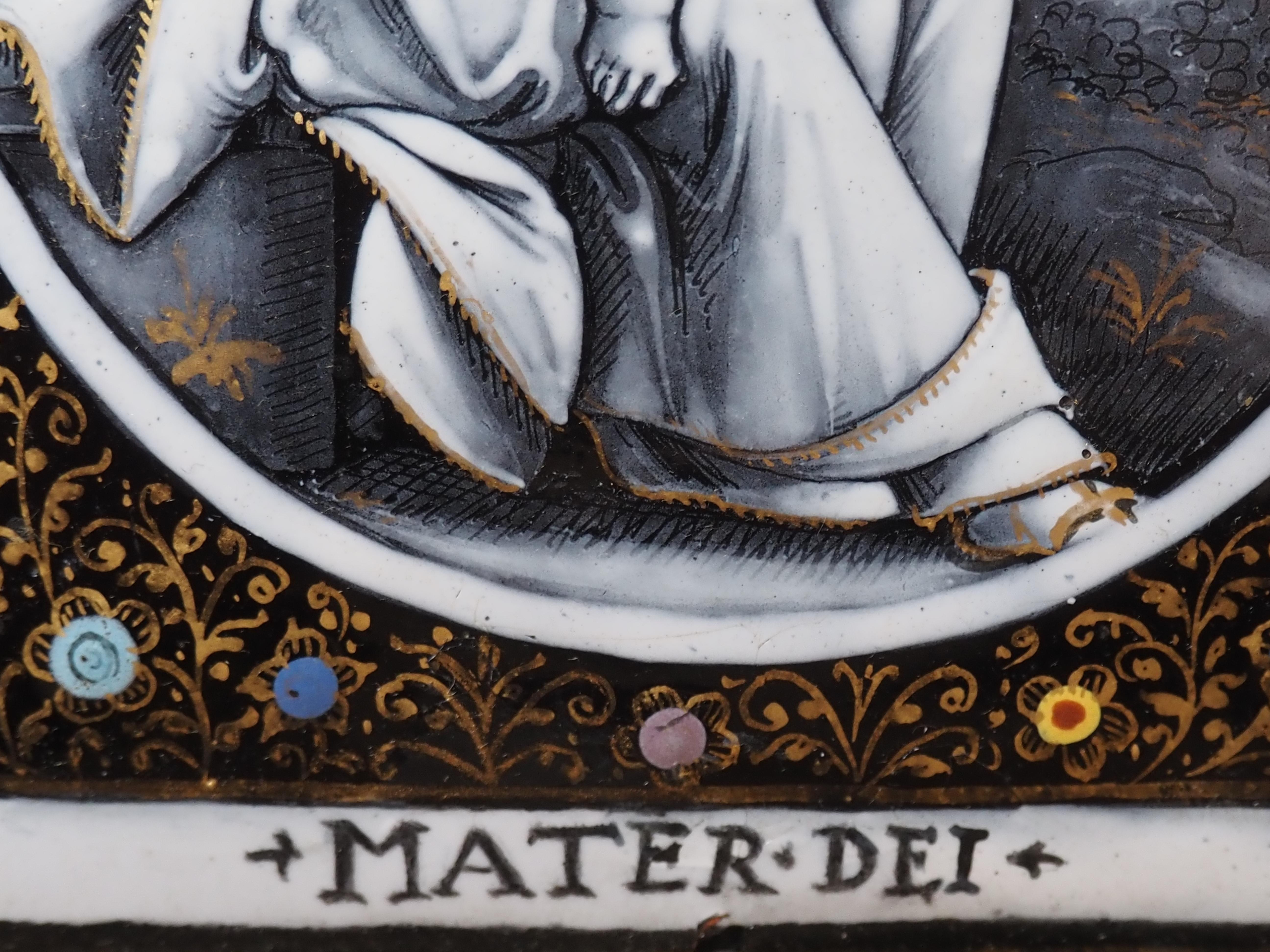 Plaque d'émail Madonna with Child Materdei, Jean Laudin, France, C.C. en vente 5