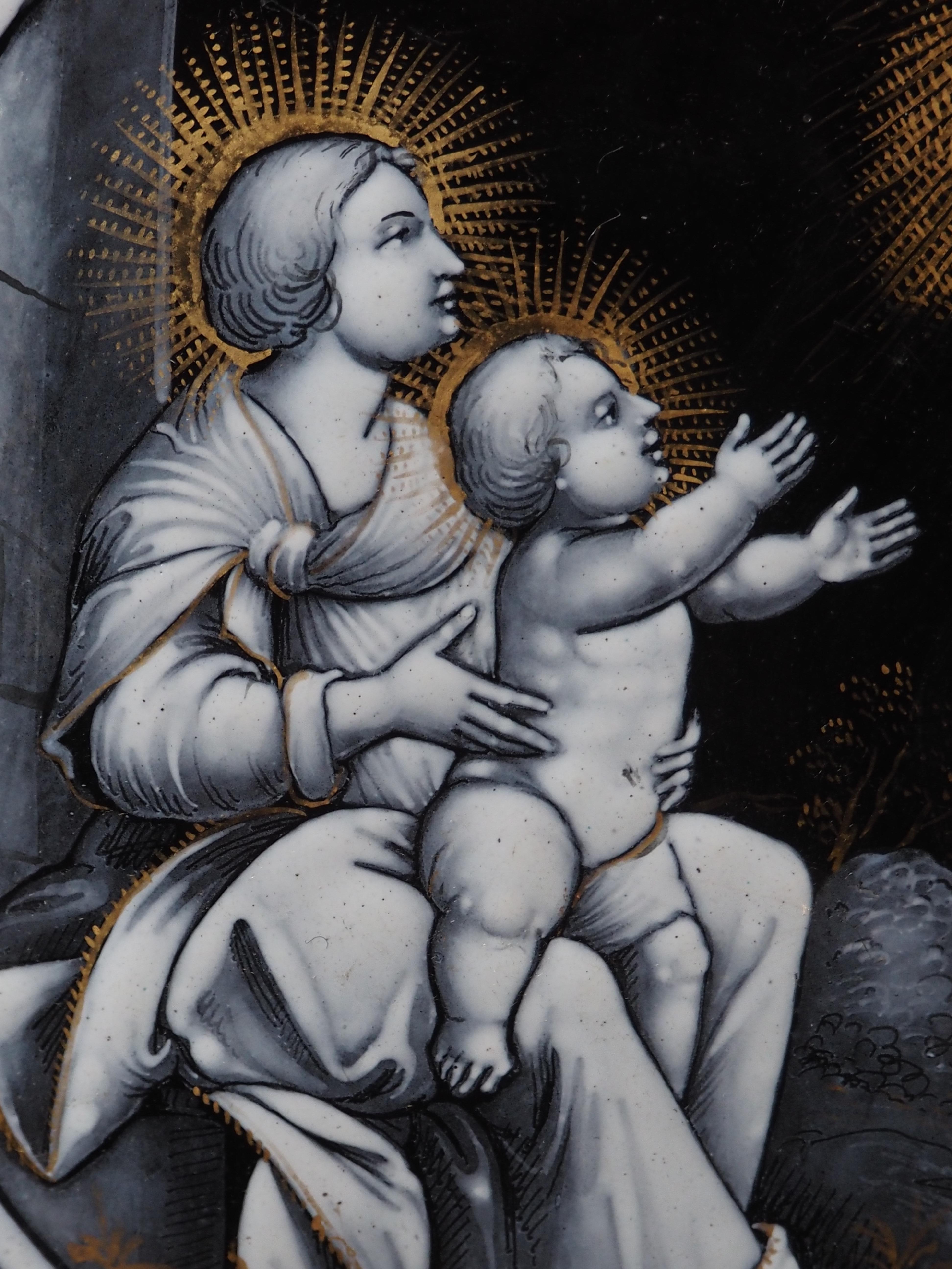 Plaque d'émail Madonna with Child Materdei, Jean Laudin, France, C.C. en vente 7