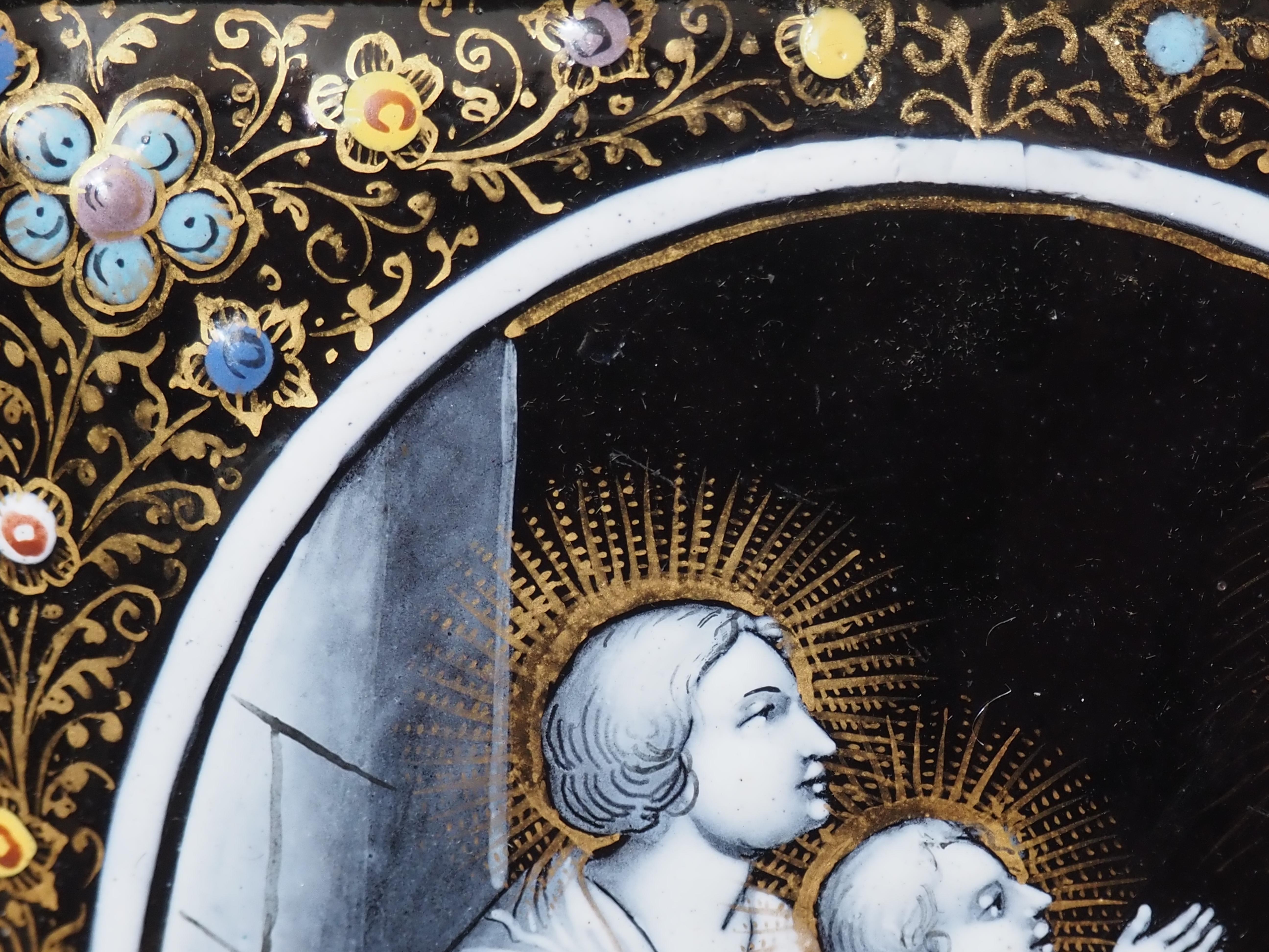 Plaque d'émail Madonna with Child Materdei, Jean Laudin, France, C.C. en vente 10