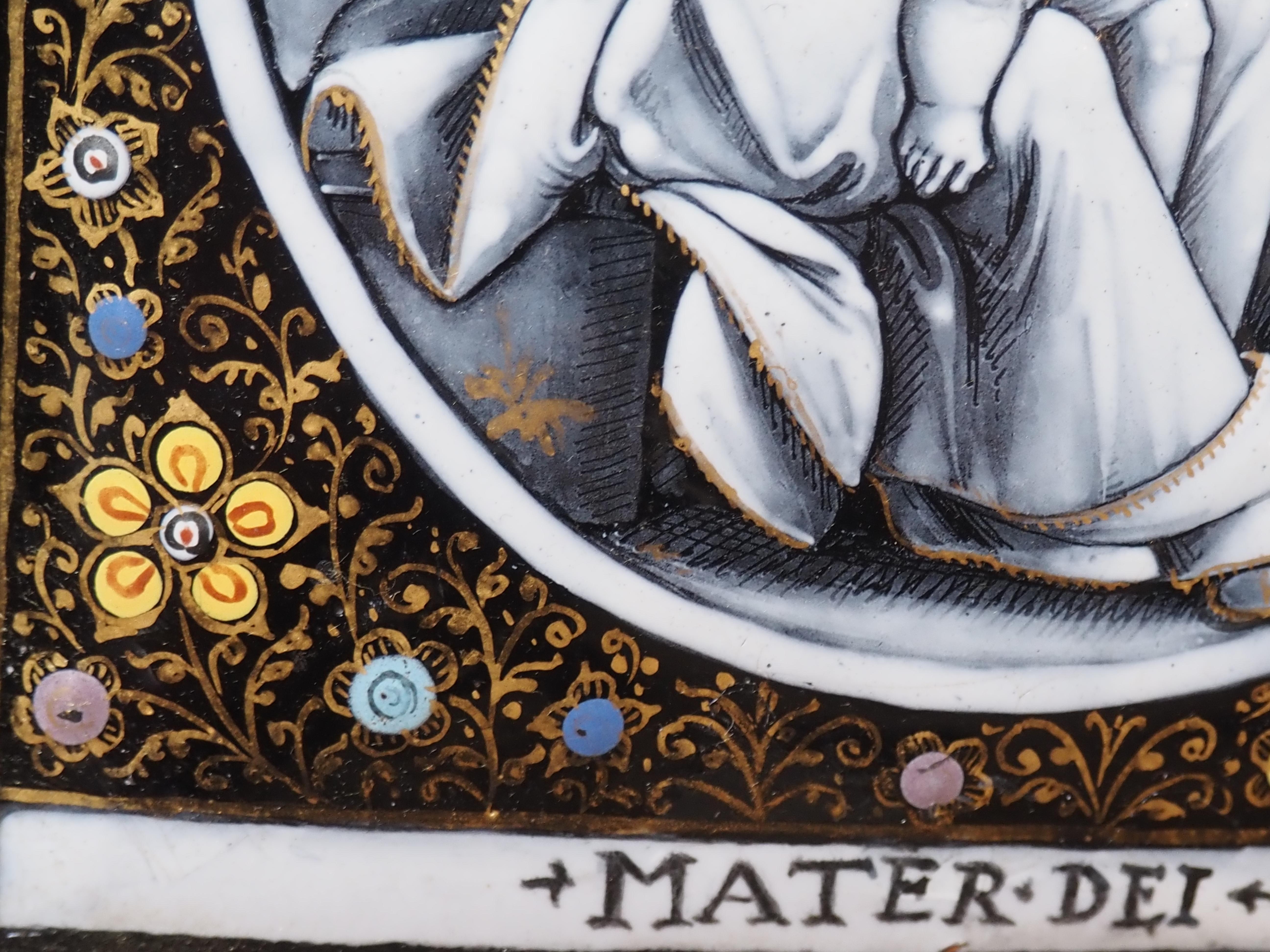 Plaque d'émail Madonna with Child Materdei, Jean Laudin, France, C.C. en vente 11