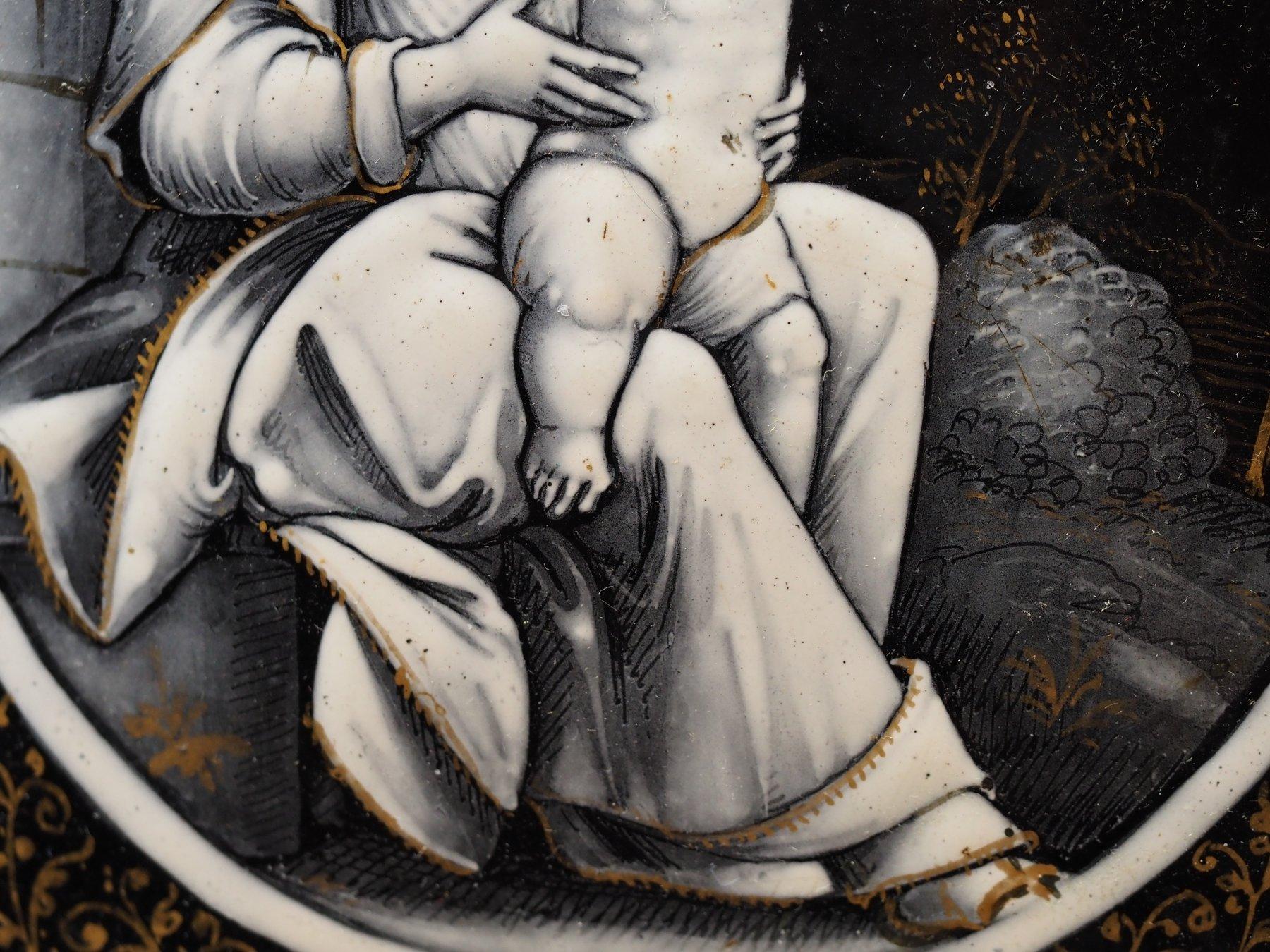XVIIIe siècle et antérieur Plaque d'émail Madonna with Child Materdei, Jean Laudin, France, C.C. en vente