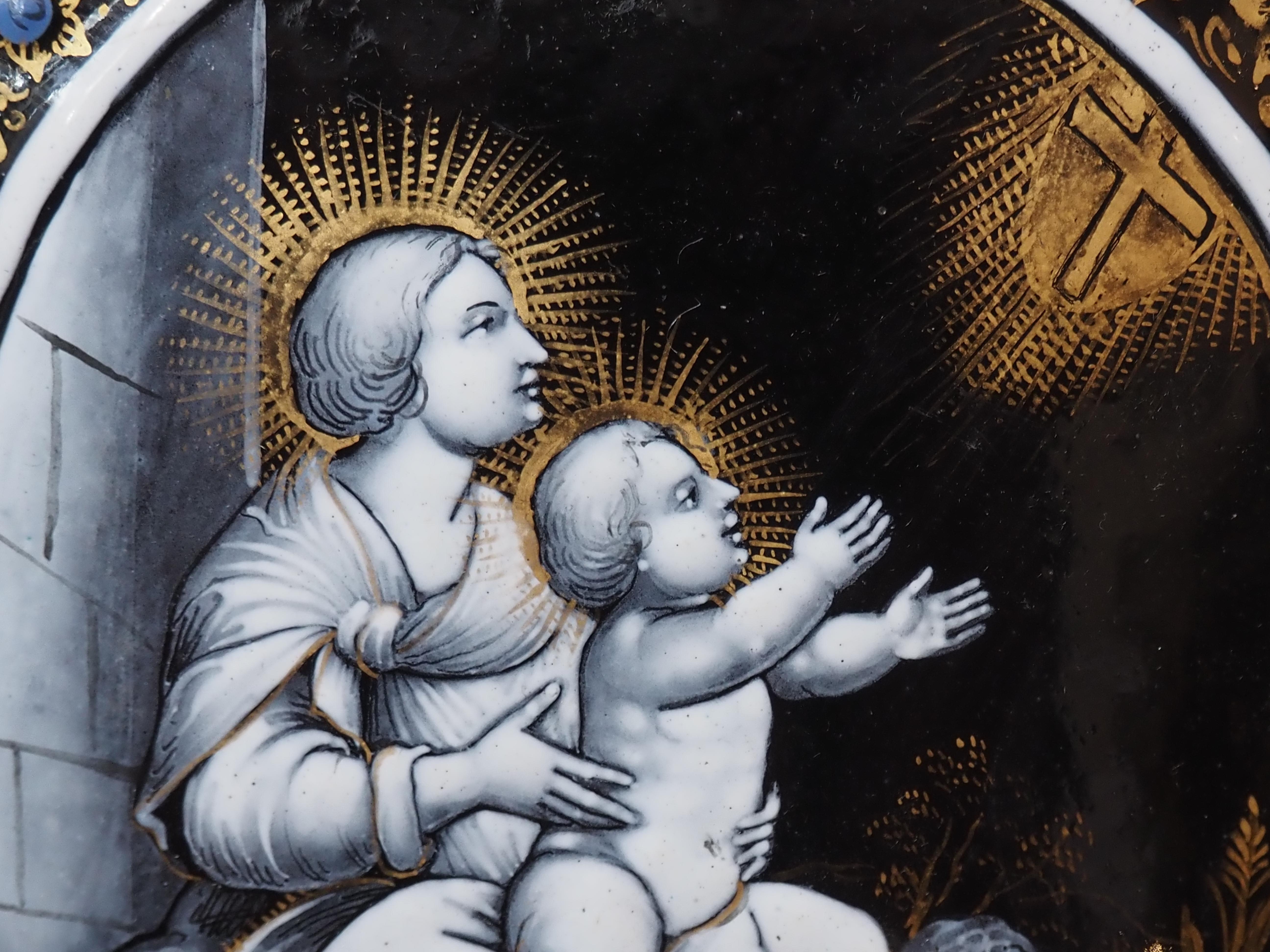 Plaque d'émail Madonna with Child Materdei, Jean Laudin, France, C.C. en vente 1