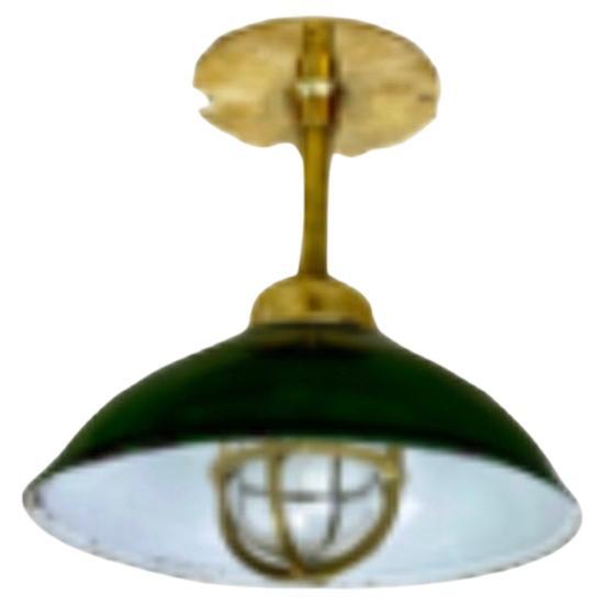 Enamel Porcelain Shade Brass Nautical Ceiling Lights