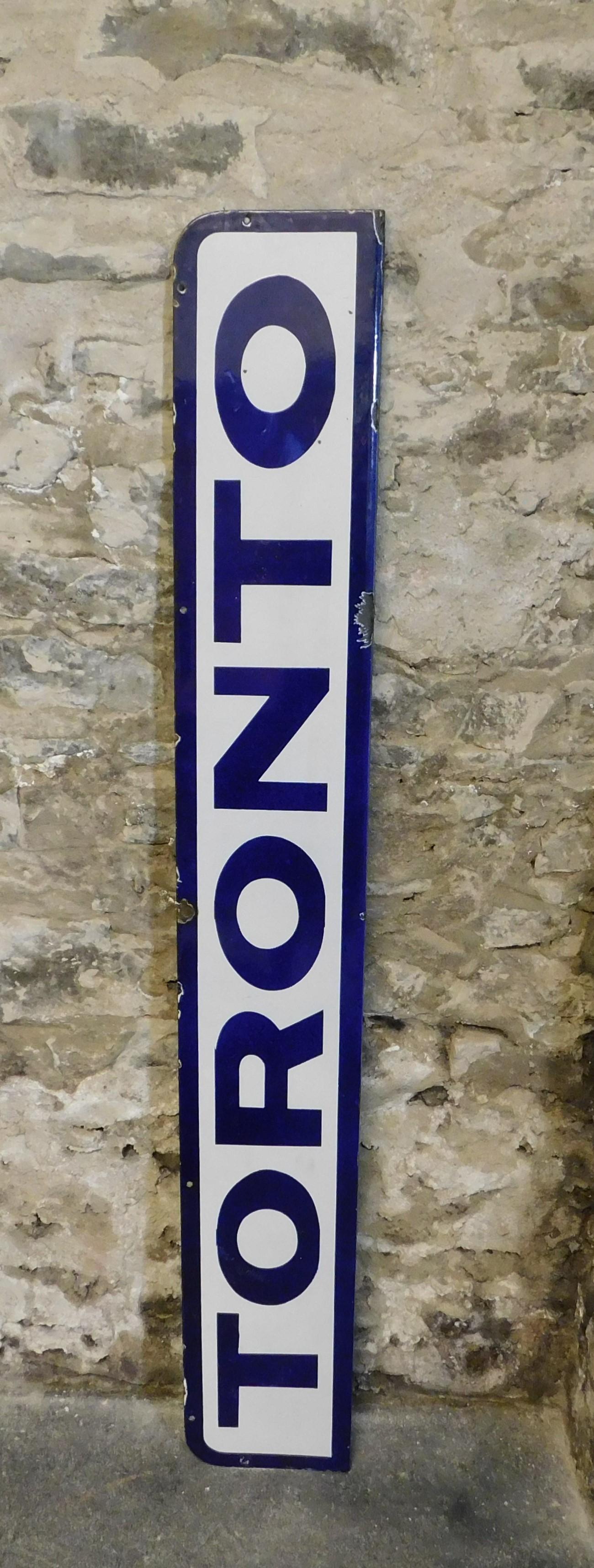 American Enamel/Porcelain Train Station Toronto Sign
