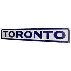 Vintage Enamel/Porcelain Train Station Toronto Sign