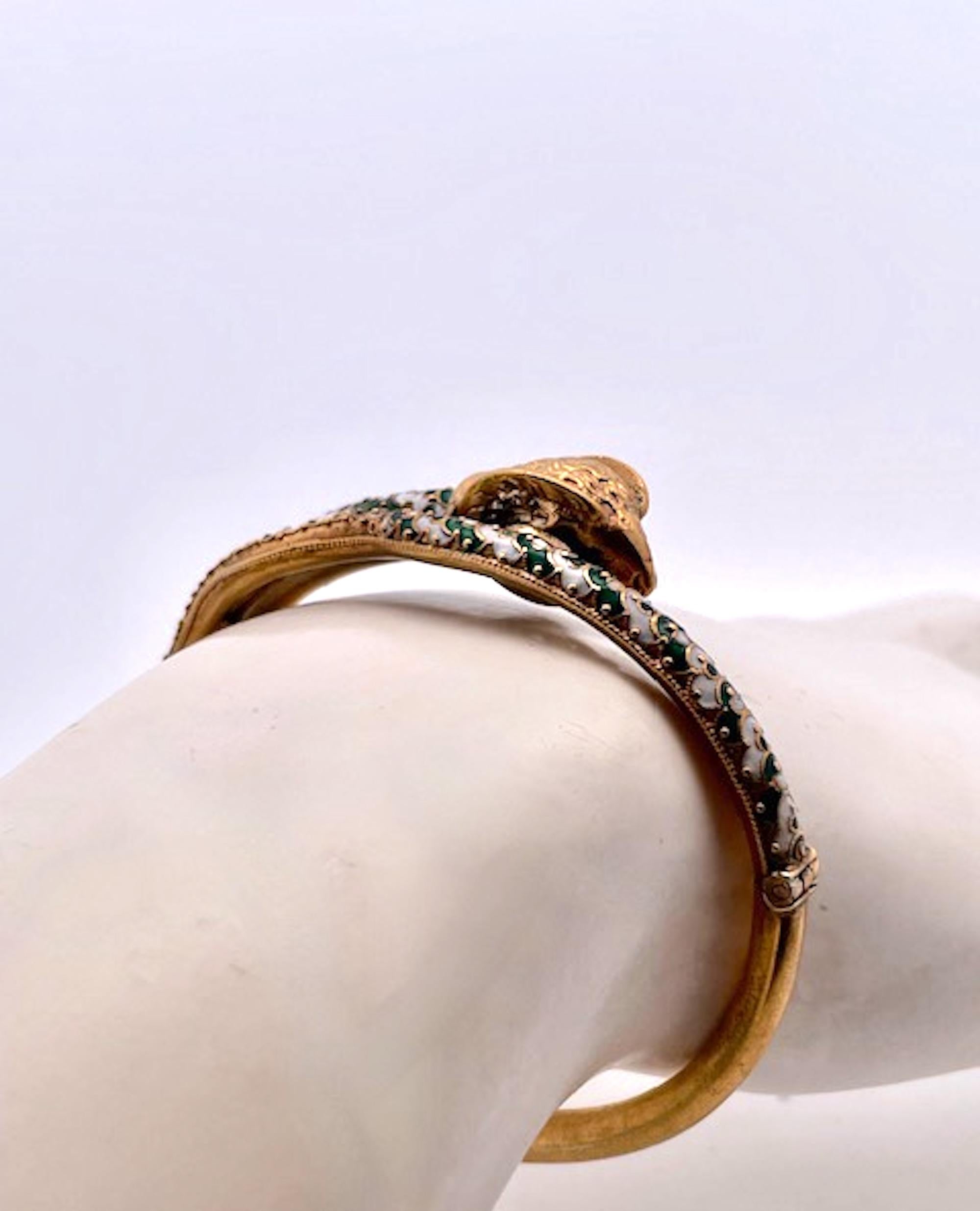 Bracelet bélier en émail 14K en vente 8