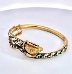 Enamel Ram Bracelet 14K