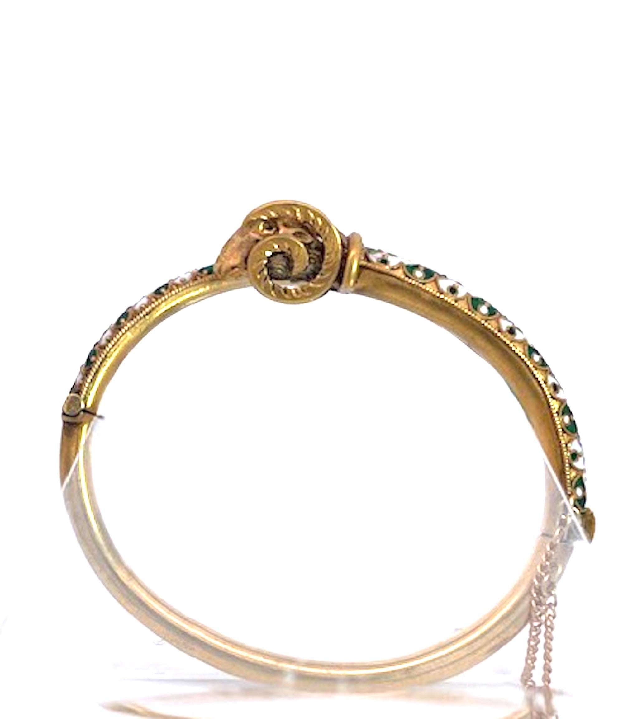 Bracelet bélier en émail 14K Unisexe en vente