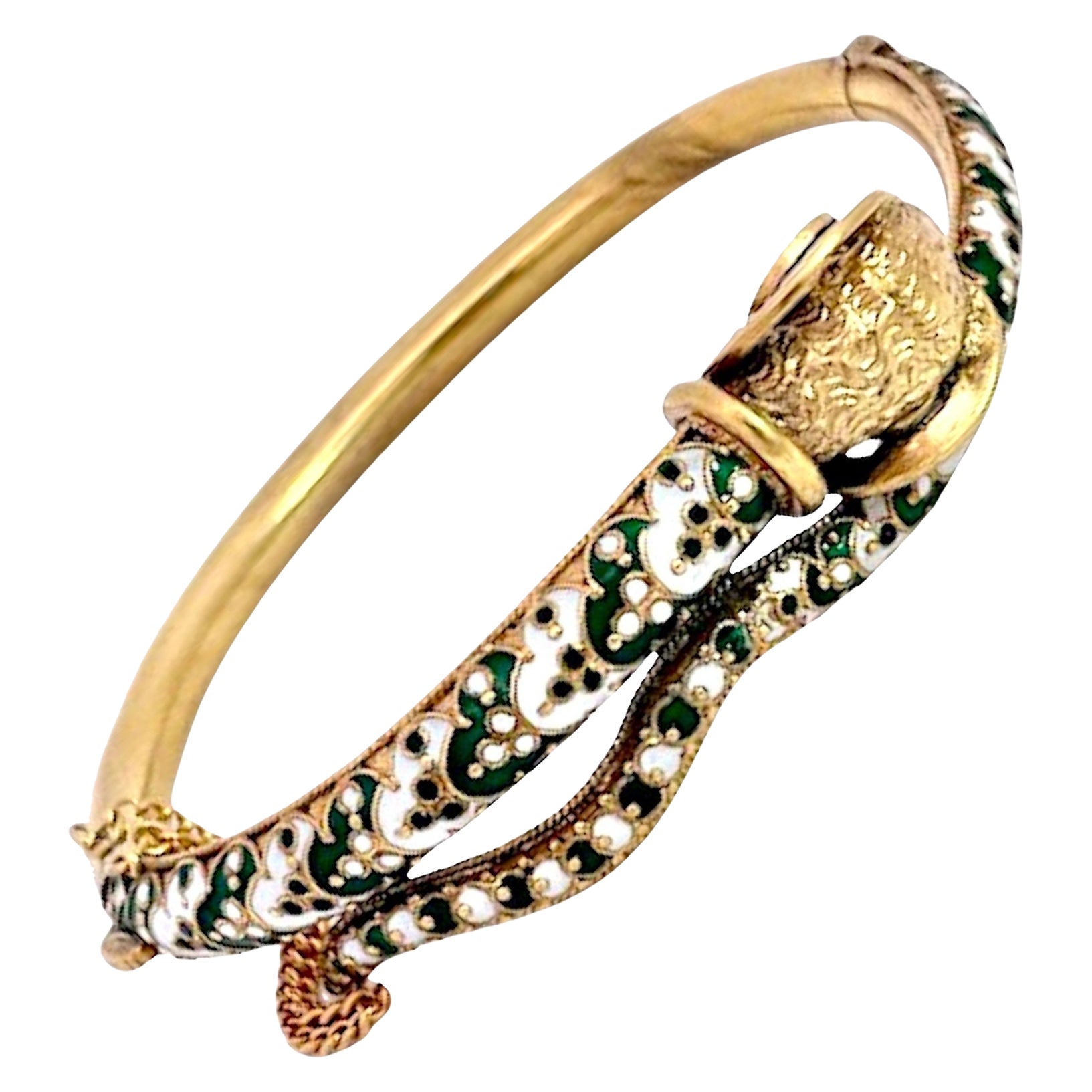 Bracelet bélier en émail 14K en vente