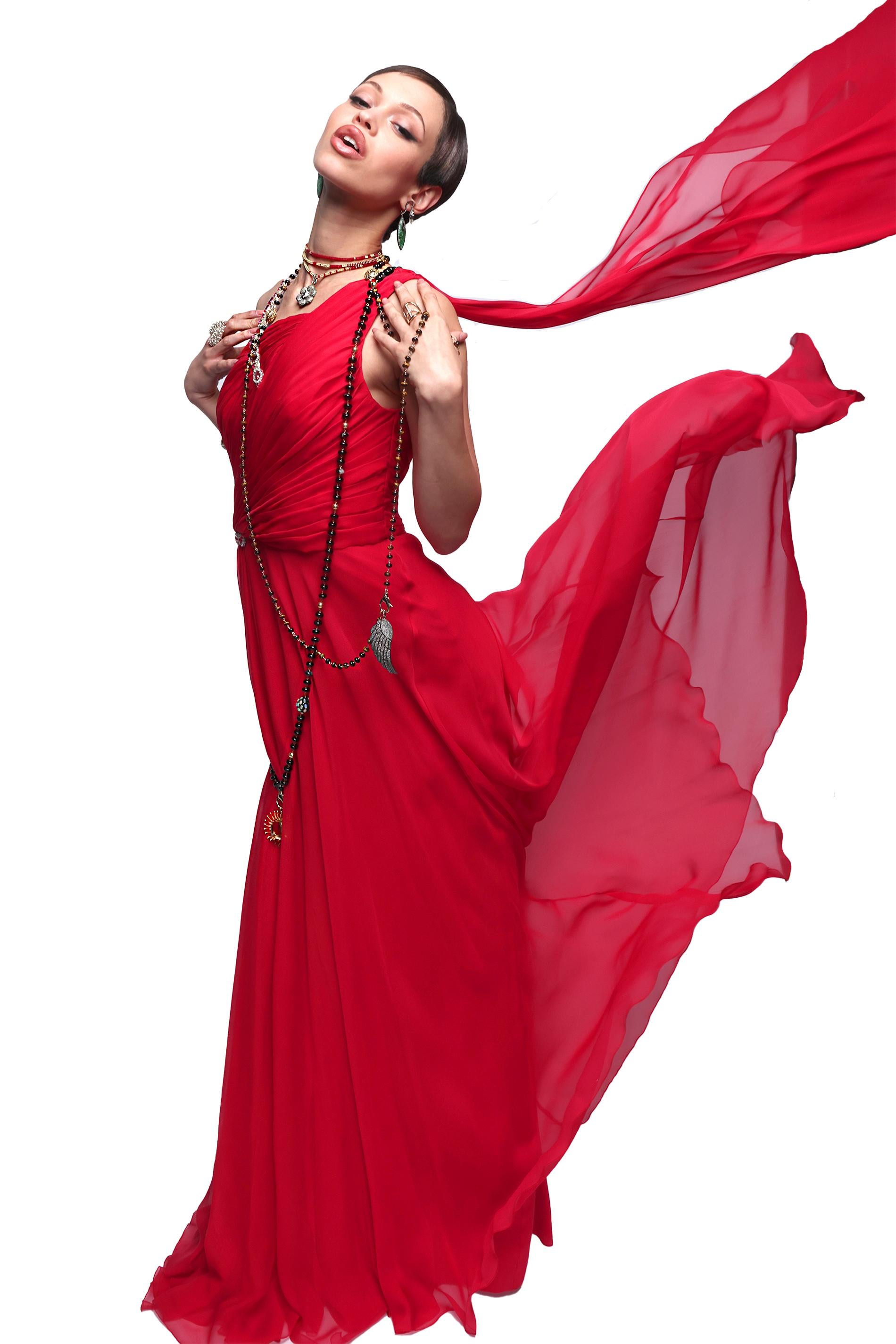 Taglio misto Collana di perline in smalto rosso turchese Figo Mano su oro rosso 