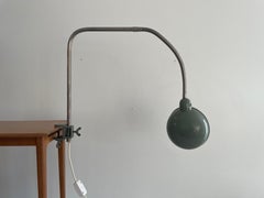 Enamel Shade Industrial Office Clamp Task Desk Lamp, 1950s, Germany