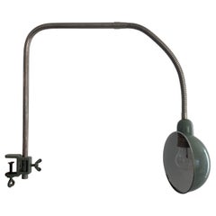 Lampe de bureau industrielle à pince avec abat-jour en émail, années 1950, Allemagne