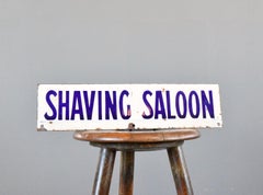 Enamel Shaving Saloon Sign Circa 1920s