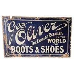 Enamel Shoe Sign from the 1800s