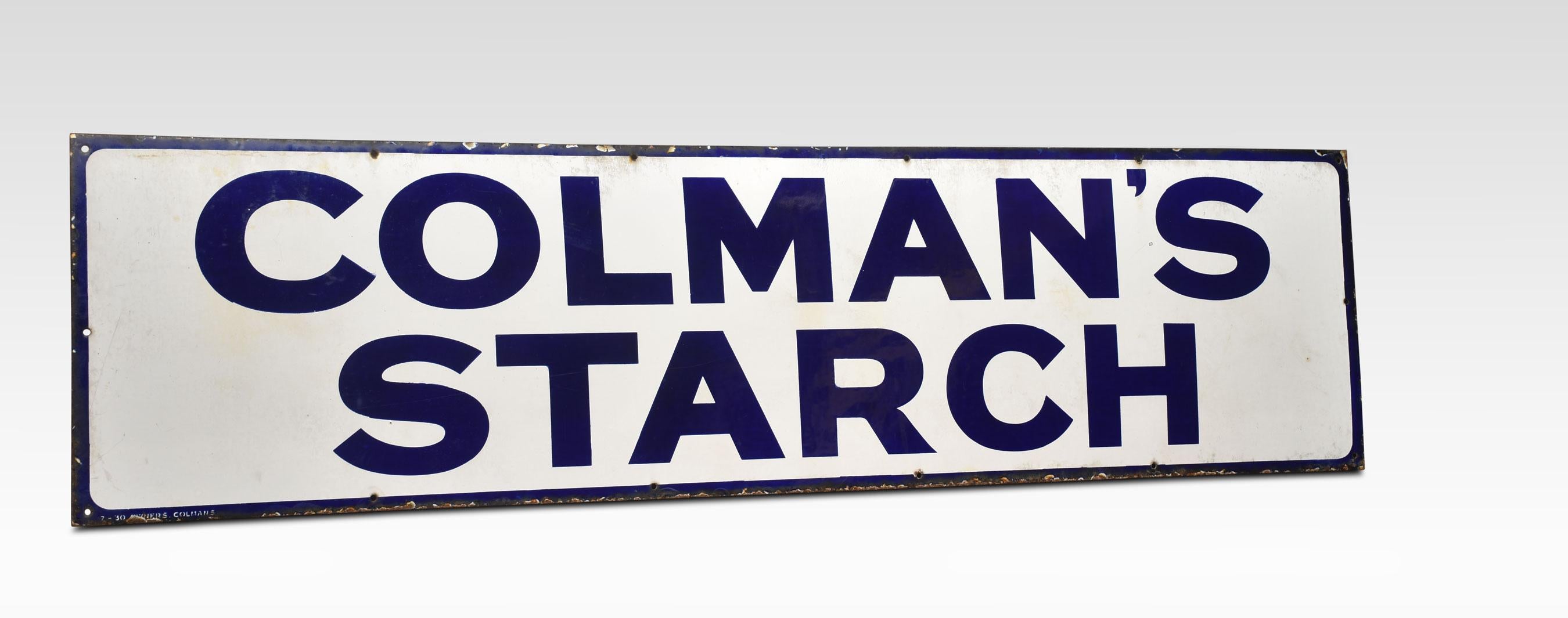 Emaille-Schild für Colmans Starch (Britisch) im Angebot