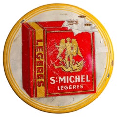 Panneau en émail « St Michel Cigarettes », 1953