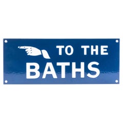 Antique Enamel Sign - To The Baths