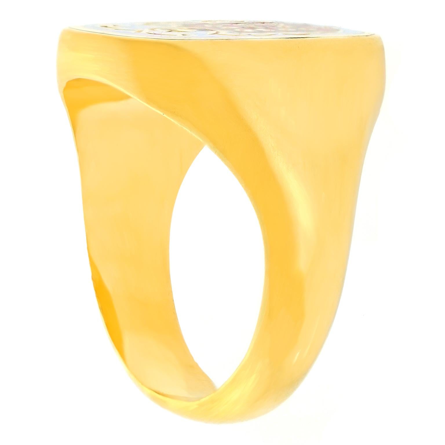 Enamel Signet Ring For Sale 3