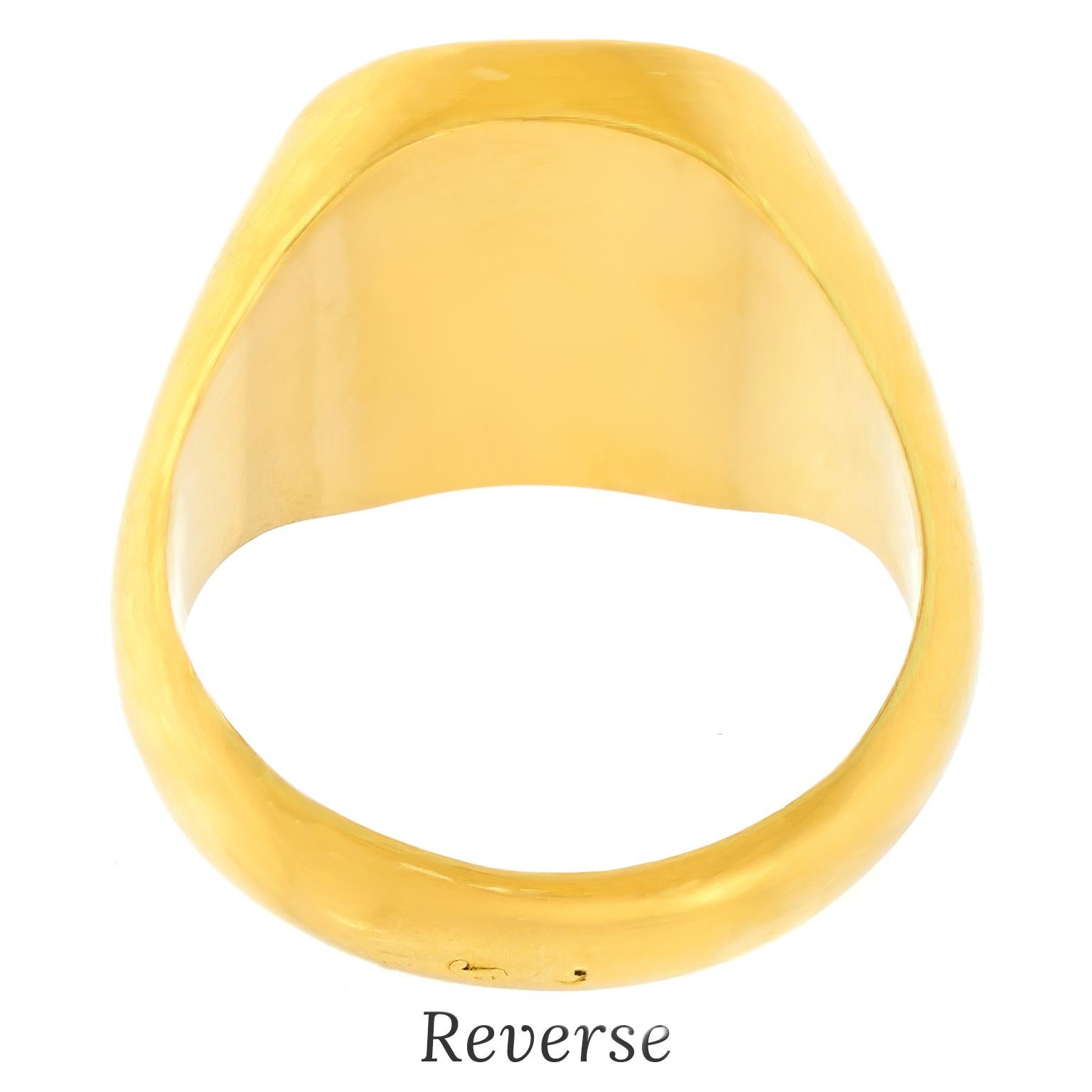 Enamel Signet Ring For Sale 5